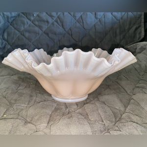 Fenton pink overlay bowl